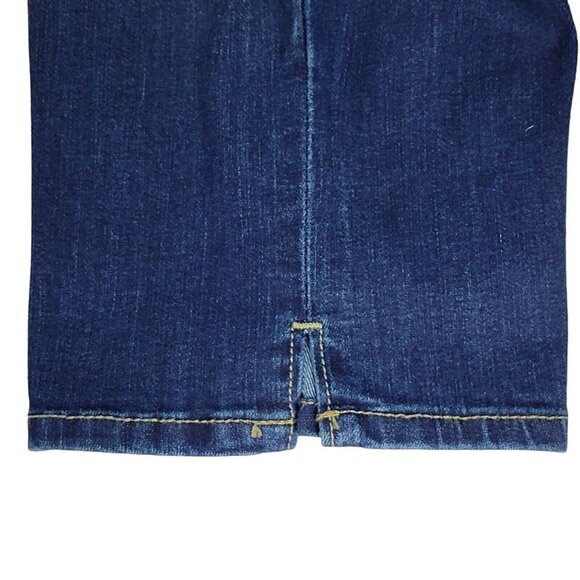 NYDJ Capri Jeans Size 6 30X18 Dark Wash Side Slit Mid Rise Denim Stretch - Picture 3 of 13